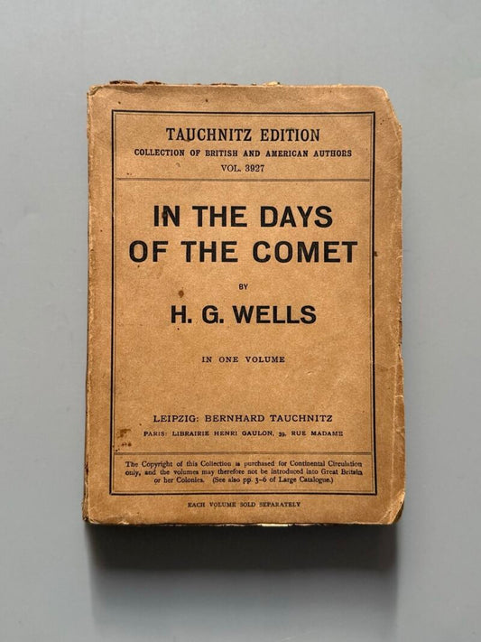 In the days of the comet, H. G. Wells - Bernhard Tauchnitz, 1906