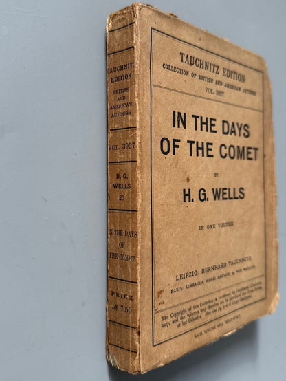 In the days of the comet, H. G. Wells - Bernhard Tauchnitz, 1906