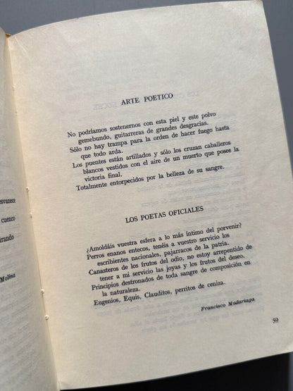 Mester de rebeldía de la poesía hispanoamericana, Ramiro Lagos. Firmado - Ediciones Dos Mundos, 1974