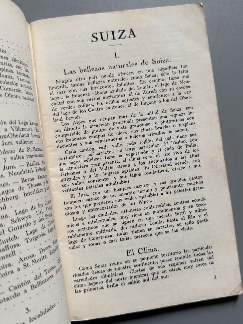 Suiza. Pequeña guía de las más hermosas regiones - Oficina Nacional suiza del turismo, 1926
