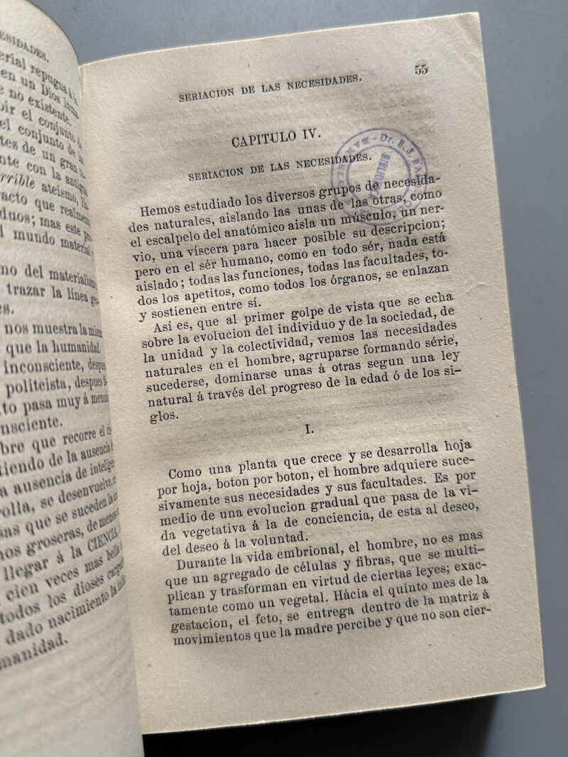 La fisiología de las pasiones, Ch. Letourneau - Jané Hermano Editores, ca. 1890
