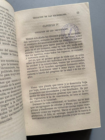 La fisiología de las pasiones, Ch. Letourneau - Jané Hermano Editores, ca. 1890