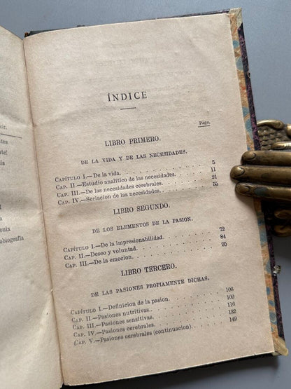 La fisiología de las pasiones, Ch. Letourneau - Jané Hermano Editores, ca. 1890