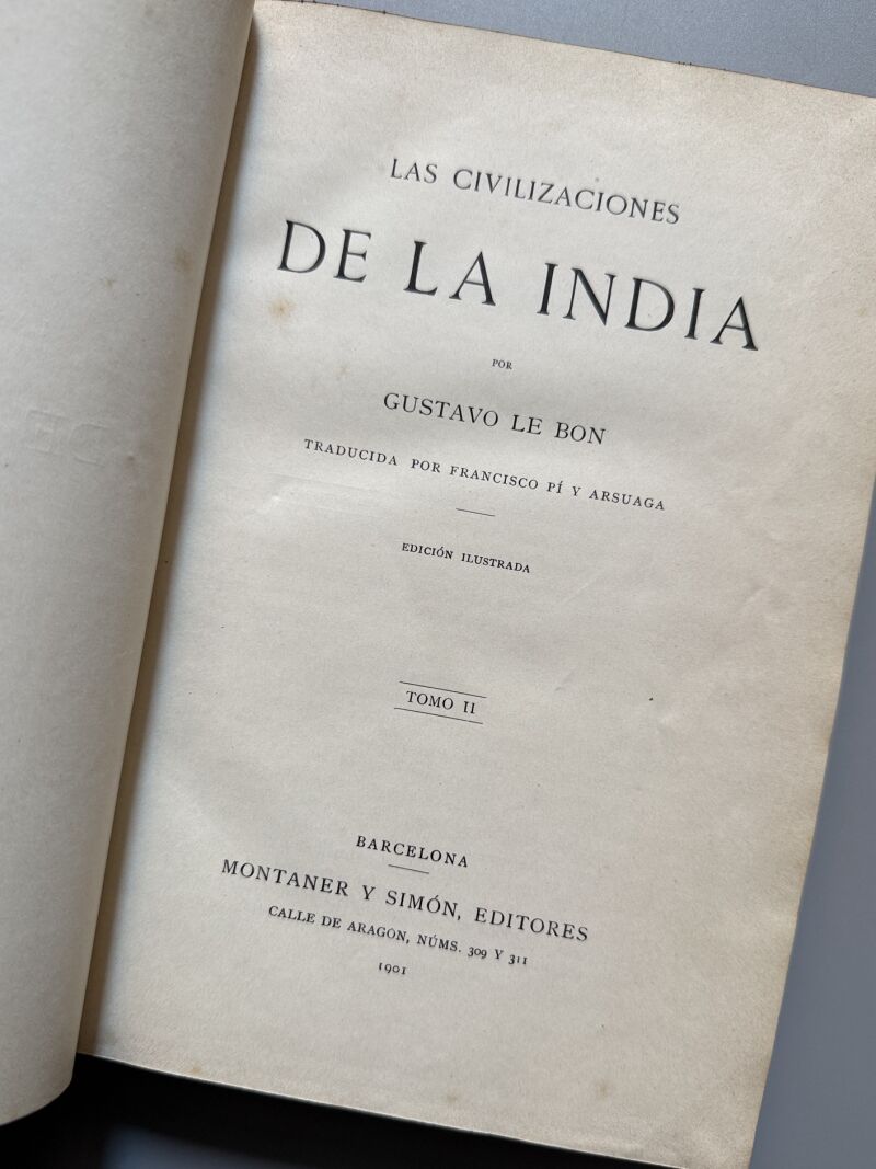 Las civilizaciones de la India, Gustavo le Bon - Montaner y Simón, 1901