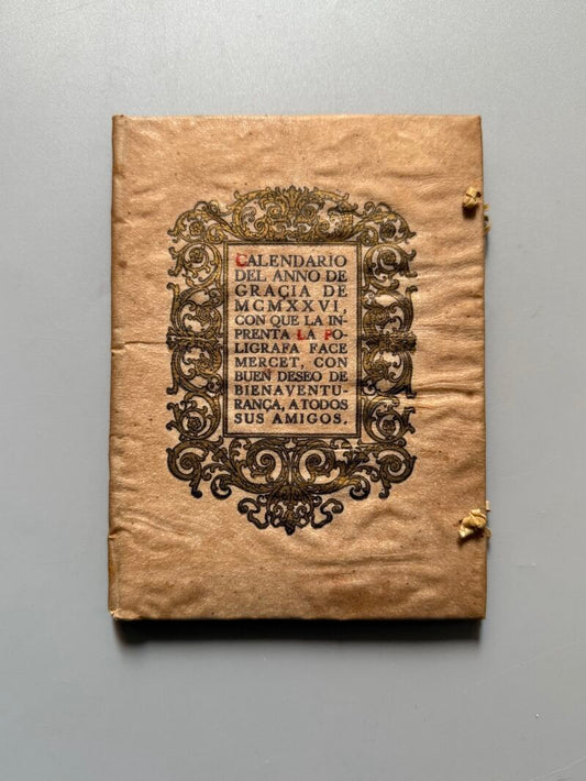 Calendario del anno de gracia MCMXXVI - la Poligrafa, 1925