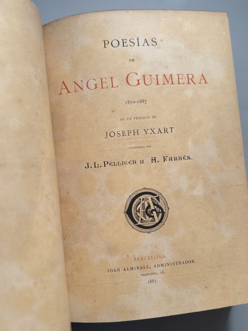 Poesías de Angel Guimerà 1870-1887 - Joan Almirall Administrador, 1887