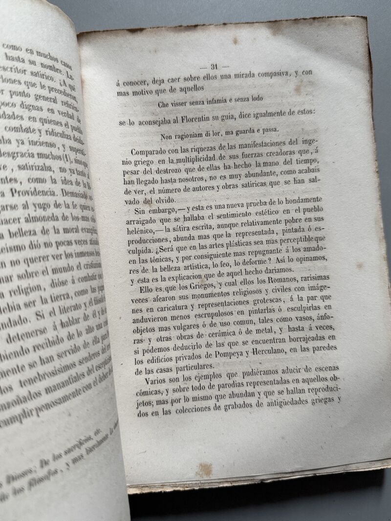 Apuntes para una historia de la sátira, Joaquin Rubió y Ors - Imprenta de Magriñá y Subirana, 1868