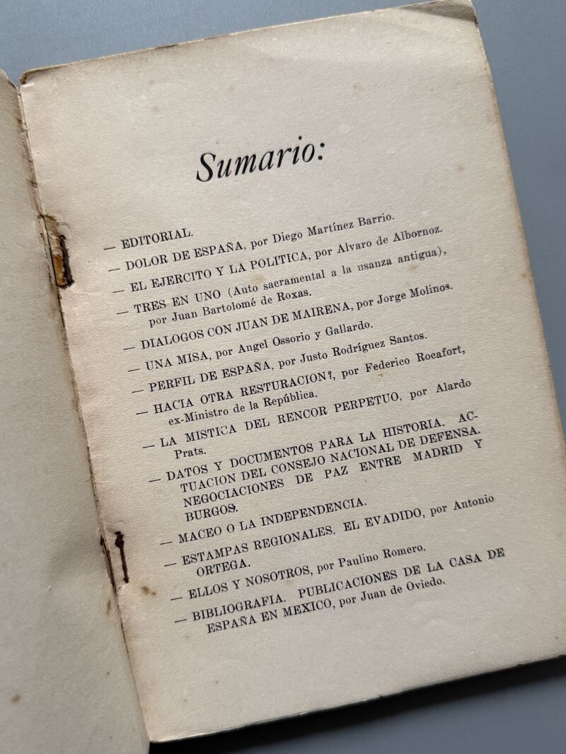 Nuestra España. III Revista mensual, Director: Alvaro Albornoz - la Habana, 1939