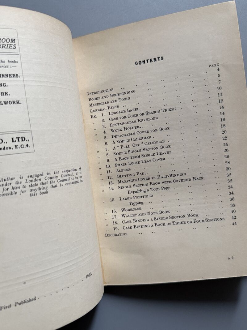 Bookbinding for begginers, J. Kay - Cassell and Company Limited, 1930