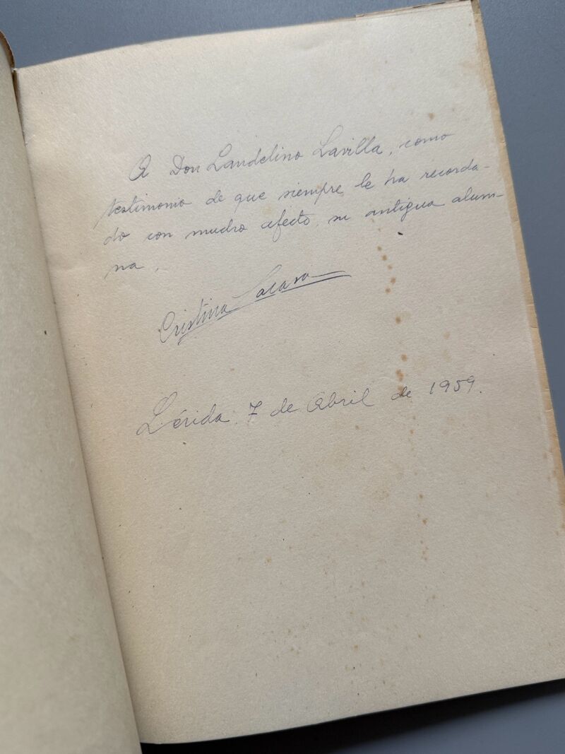 Los brazos en estela, Cristina Lacasa (firmado - primera edición) - Artis Estudios Gráficos, 1958