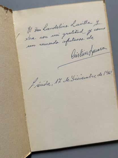 Un resplandor que perdono la noche, Cristina Lacasa (firmado - 1ª edición) - Atzavara, 1961