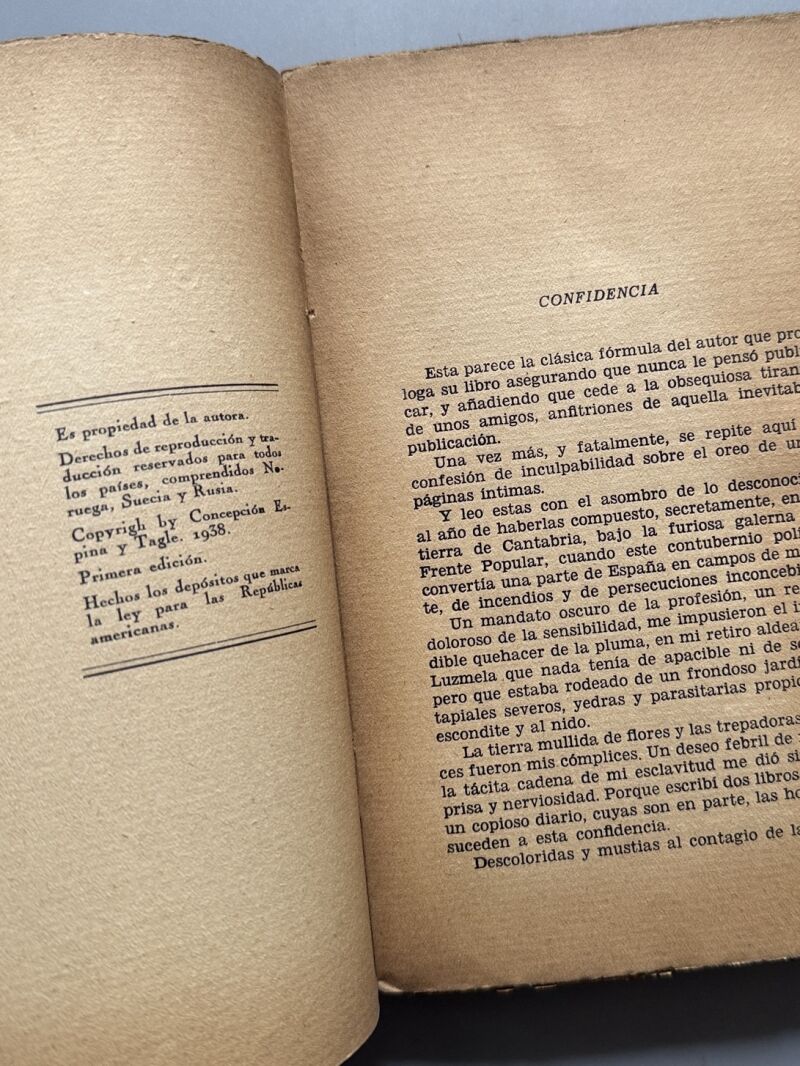 Esclavitud y libertad. Diario de una prisionera, Concha Espina (1ª edición) - Ed. Reconquista, 1938