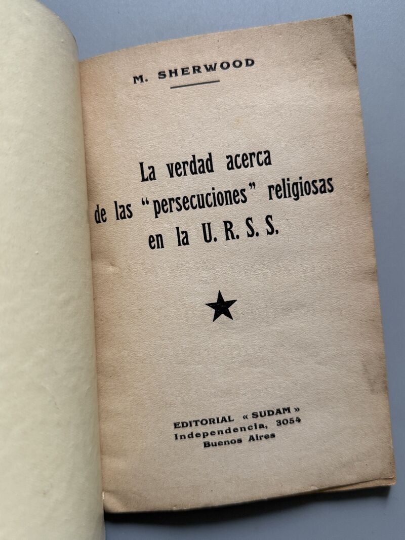 La lucha religiosa en la U.R.S.S, M. Sherwood - Editorial Sudam, ca. 1935