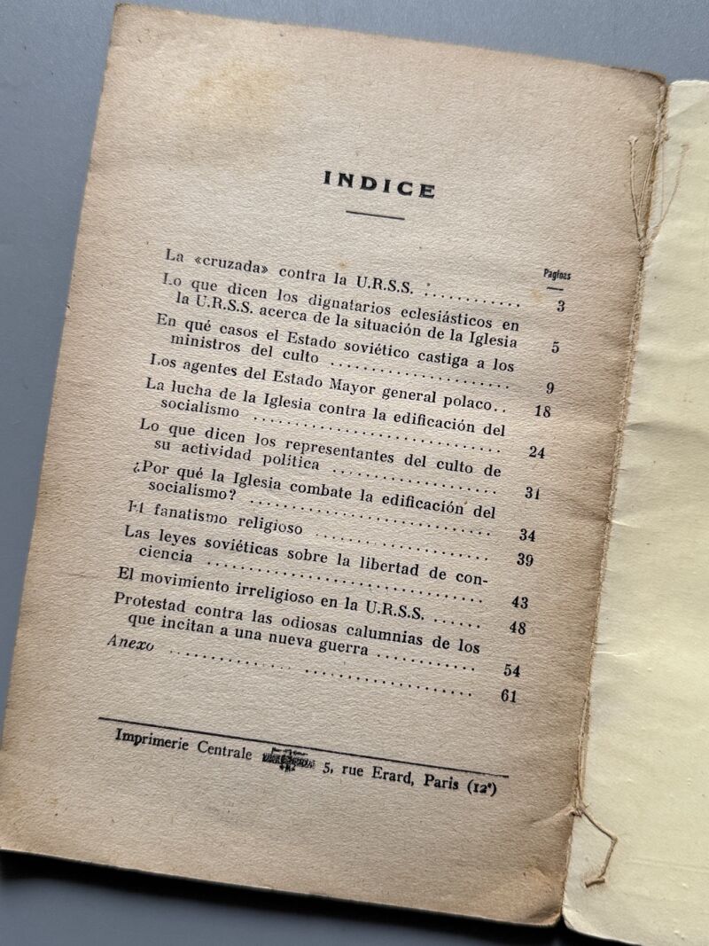 La lucha religiosa en la U.R.S.S, M. Sherwood - Editorial Sudam, ca. 1935