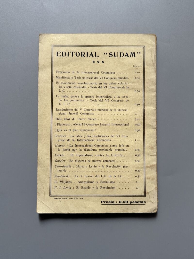 La lucha religiosa en la U.R.S.S, M. Sherwood - Editorial Sudam, ca. 1935