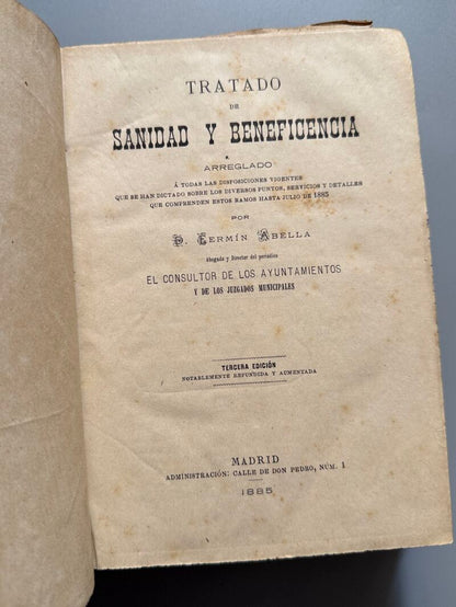 Tratado de sanidad y beneficencia, Fermín Abella - Imprenta de E. de la Riva, 1885