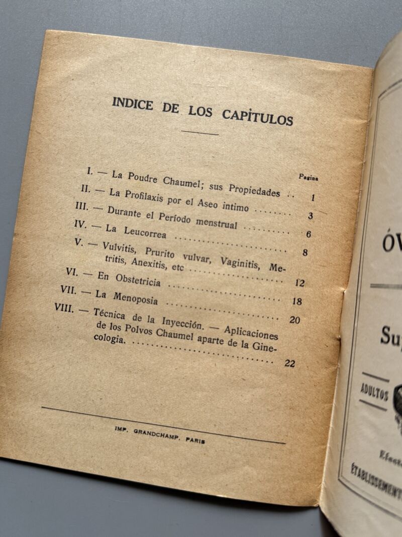 Higiene y medicina usuales, la Poudre chaumel - Paris, 1931