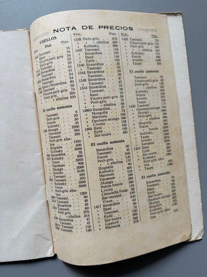 Catálogo Peletería la Siberia 1920-1921 - Talleres Gráficos de Antonio J. Rovira, 1920