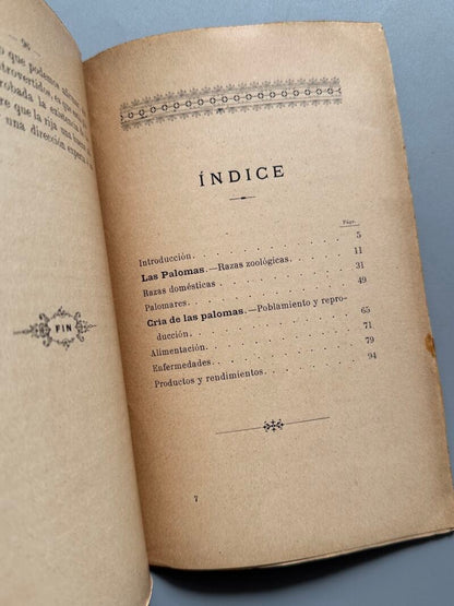 Cría lucrativa de las palomas, Alfonso Nogués - Francisco Sabater Editor, 1899