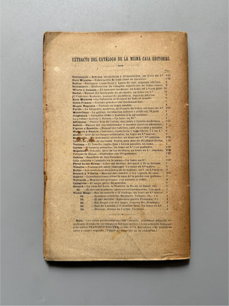 Cría lucrativa de las palomas, Alfonso Nogués - Francisco Sabater Editor, 1899