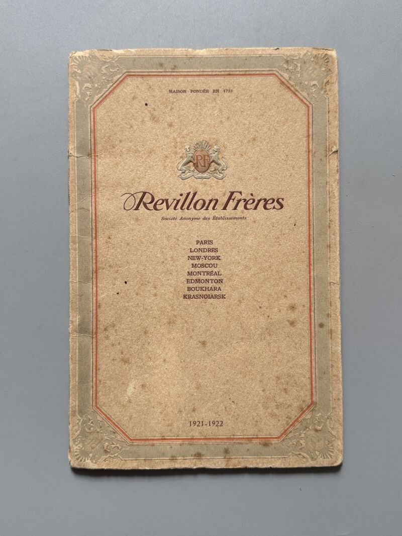 Catálogo Peletería Revillon Frères 1921-1922 - Draeger imp., 1921