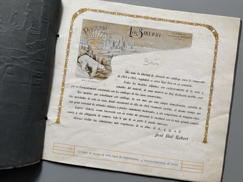 Catálogo Peletería la Siberia 1913-1914 - Imprenta Vda. F. Vidal, 1913