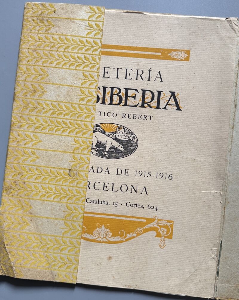 Catálogo Peletería la Siberia 1915-1916. Carpeta - Barcelona, 1915