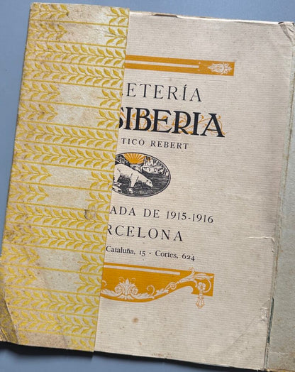 Catálogo Peletería la Siberia 1915-1916. Carpeta - Barcelona, 1915