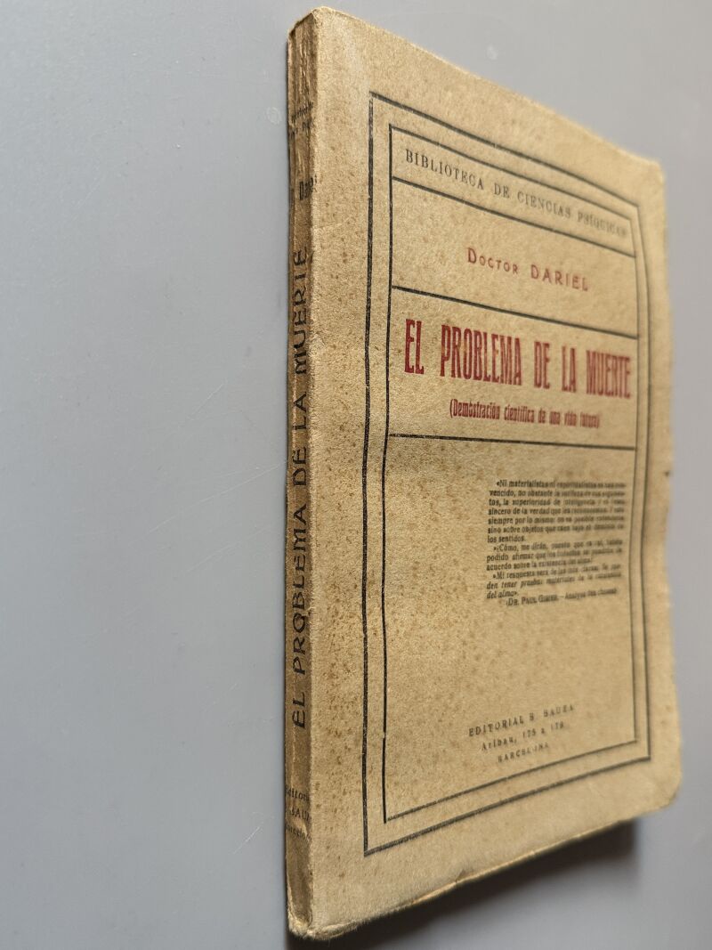 El problema de la muerte, Doctor Dariel - Editorial B. Bauza, 1925