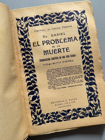 El problema de la muerte, Doctor Dariel - Editorial B. Bauza, 1925