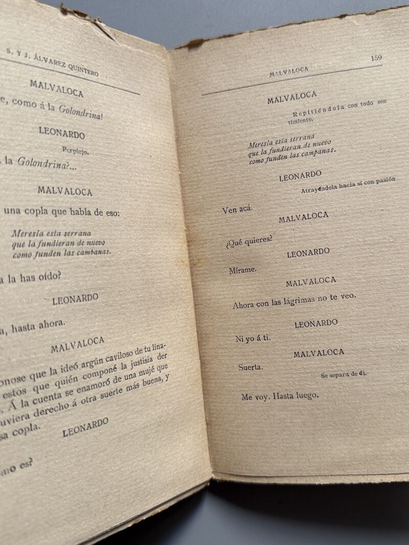 Malvaloca, Serafín y Joaquín Álvarez Quintero (1ª edición) - Renacimiento, 1912