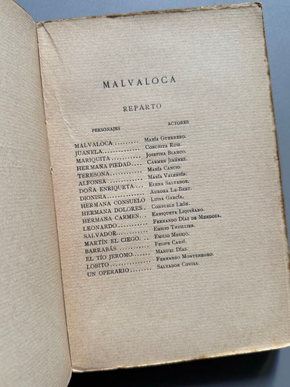 Malvaloca, Serafín y Joaquín Álvarez Quintero (1ª edición) - Renacimiento, 1912