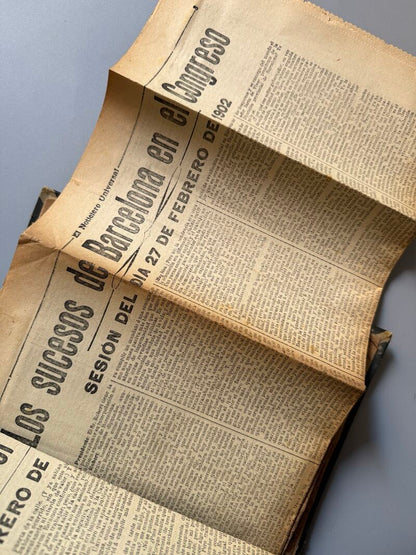 Recopilación de noticias sobre huelgas de obreros de 1902 - Enero, febrero y marzo de 1902