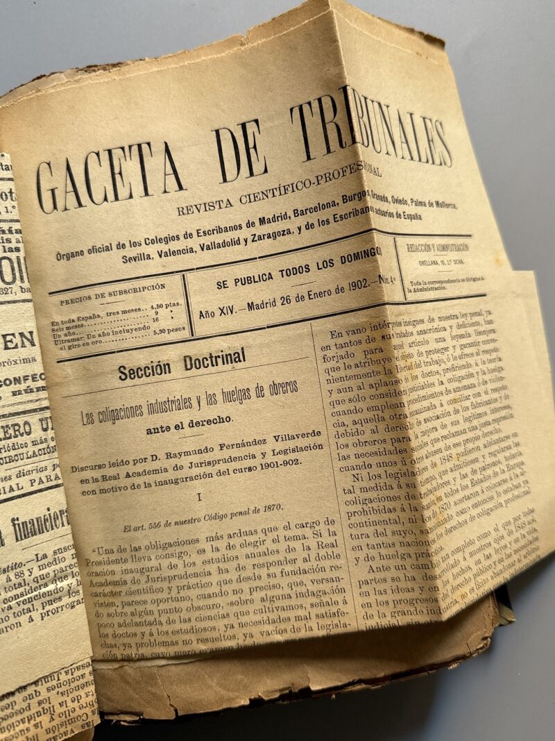 Recopilación de noticias sobre huelgas de obreros de 1902 - Enero, febrero y marzo de 1902