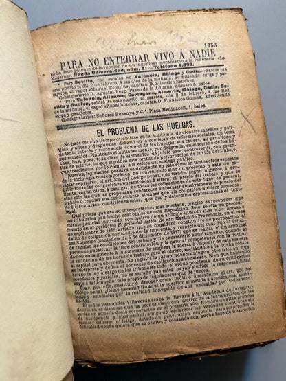 Recopilación de noticias sobre huelgas de obreros de 1902 - Enero, febrero y marzo de 1902