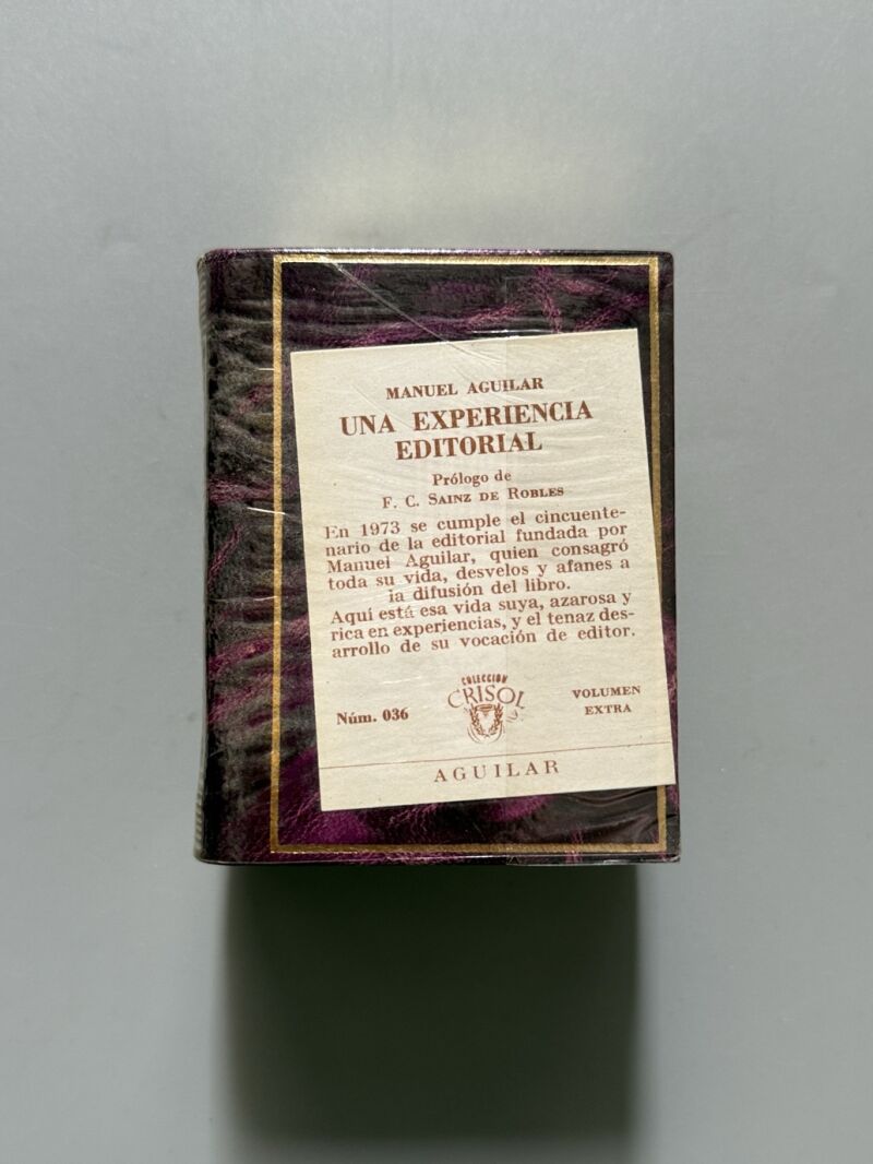 Una experiencia editorial, Manuel Aguilar Muñoz (Crisolín de lujo, nº036) - M. Aguilar, 1973