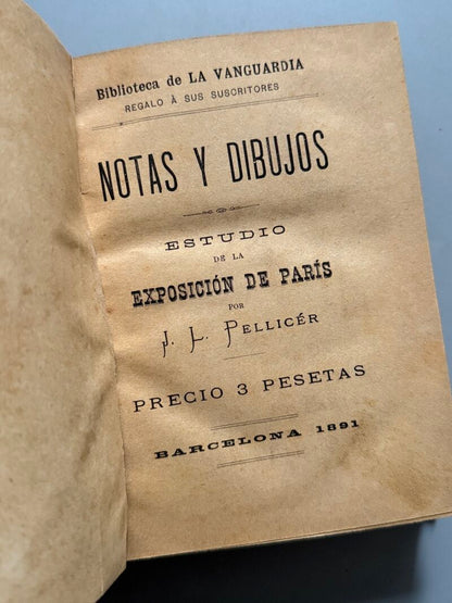 Notas y dibujos. Estudio de la Exposición de Paris, J. L. Pellicer - la Vanguardia, 1891