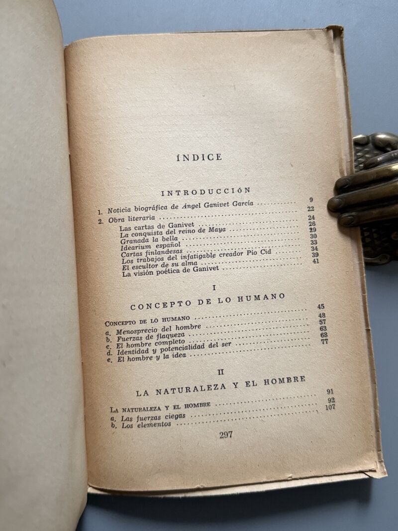 Ángel Ganivet. Su idea del hombre, Francisco García Lorca (Primera Edición) - Editorial Losada, 1952