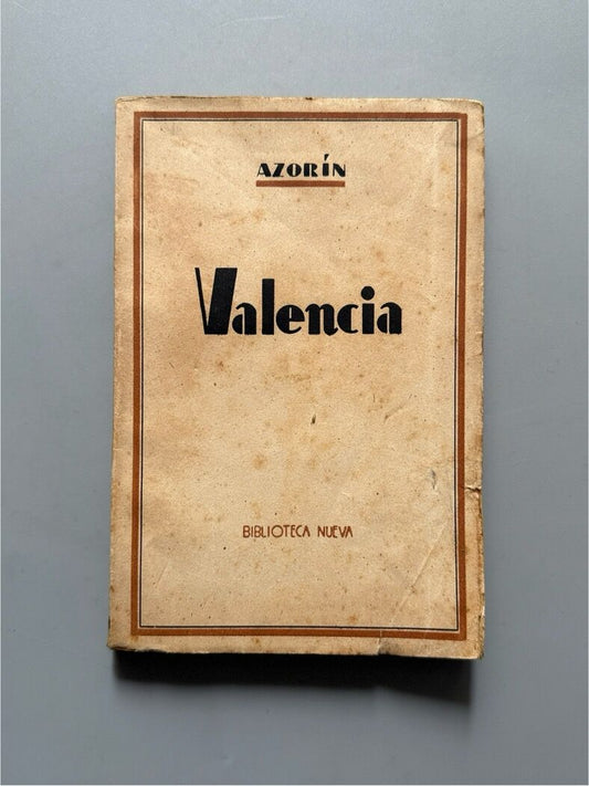 Valencia, Azorín (primera edición) - Biblioteca Nueva, 1941