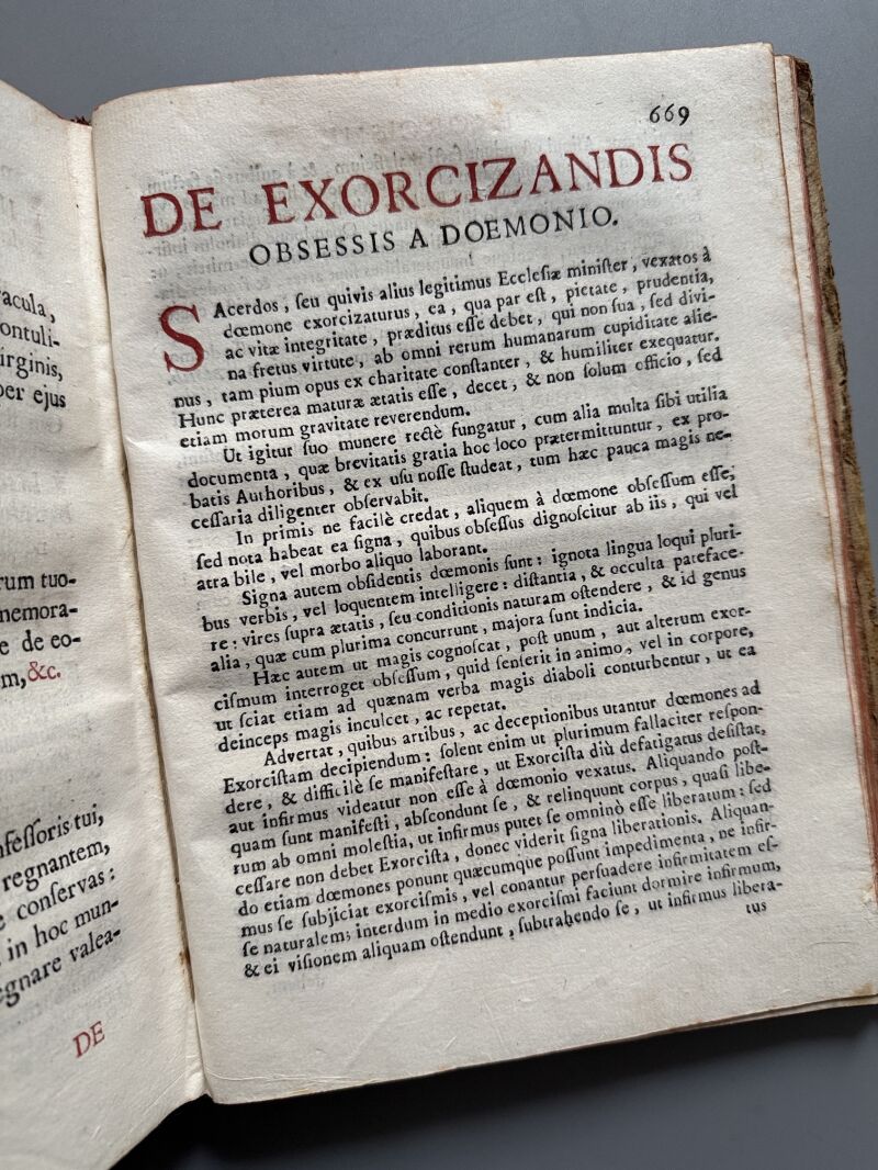 Rituale ecclesiae et dioecesis barcinonensis, Francisci del Castillo. Exorcismo - J. Piferrer, 1743