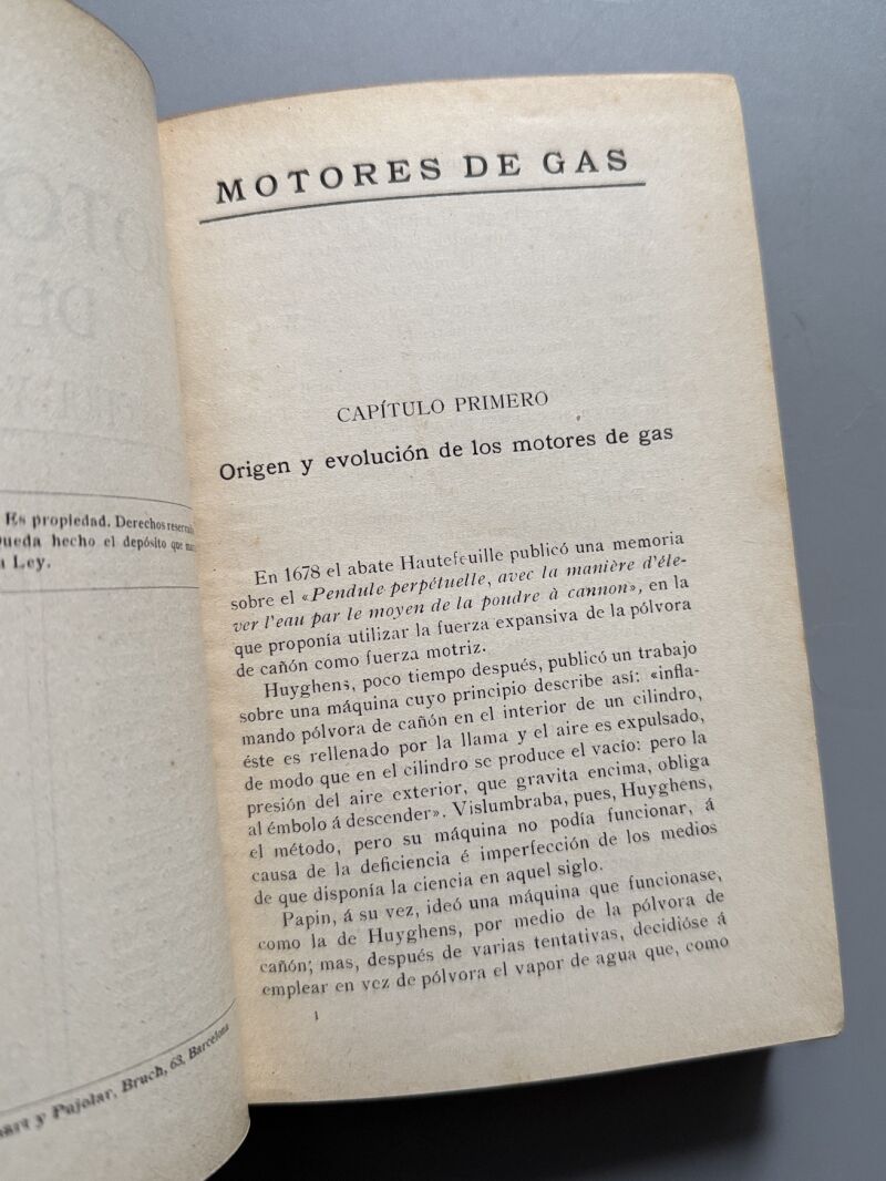 Motores de gas de alcohol y de petróleo, V. Calzavara - Gustavo Gili Editor, 1908