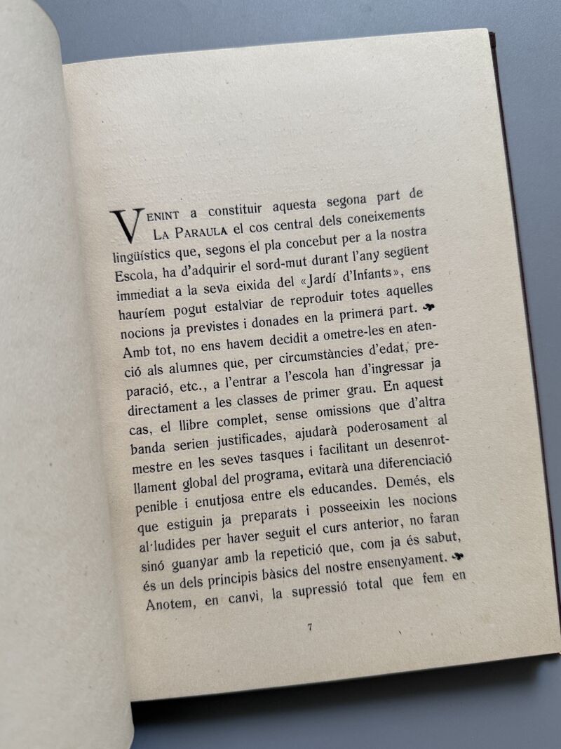 La paraula, P. Barnils. Guía enseñamiento sordo-mudos - Escola Municipal de Sord-muts, 1920