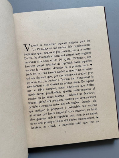 La paraula, P. Barnils. Guía enseñamiento sordo-mudos - Escola Municipal de Sord-muts, 1920