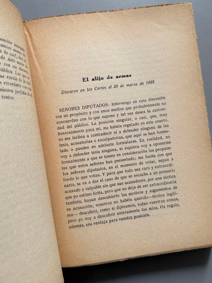 Discursos en campo abierto, Manuel Azaña - Espasa-Calpe, 1936
