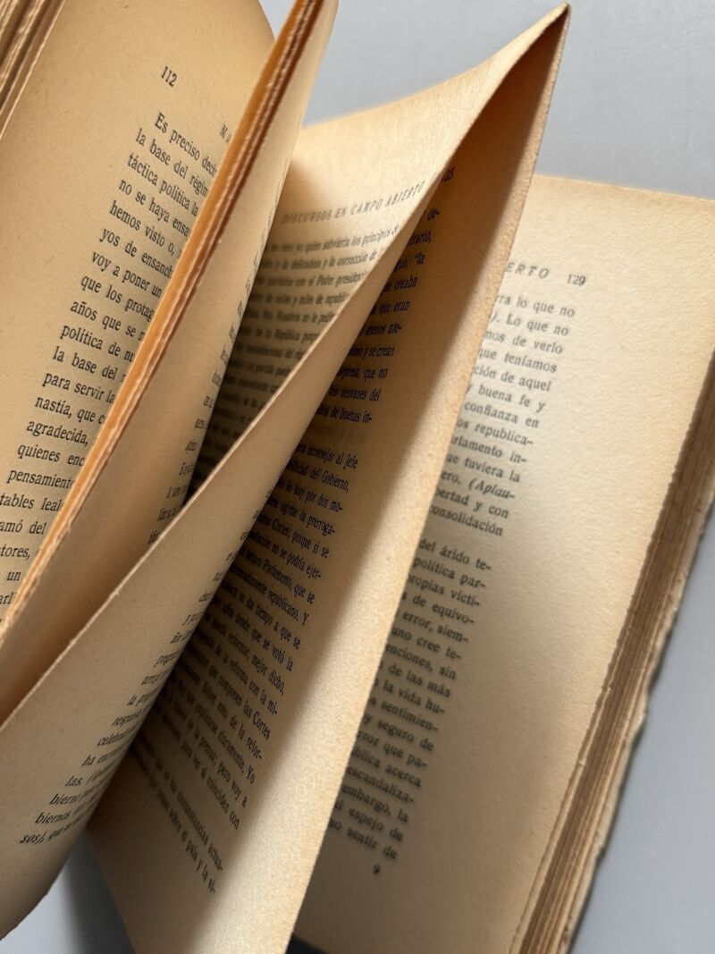 Discursos en campo abierto, Manuel Azaña - Espasa-Calpe, 1936