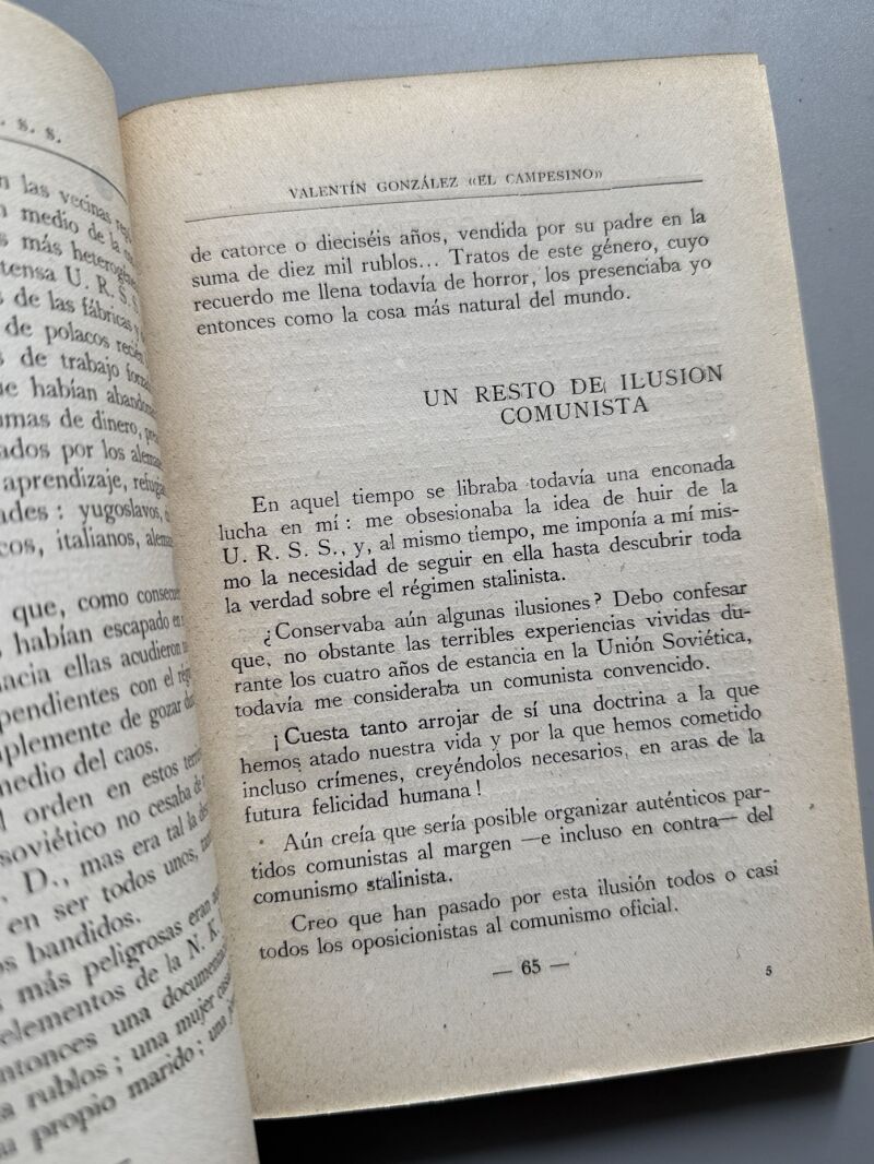 Vida y muerte en la U.R.S.S., Valentín González - Ediciones Maracay, 1951