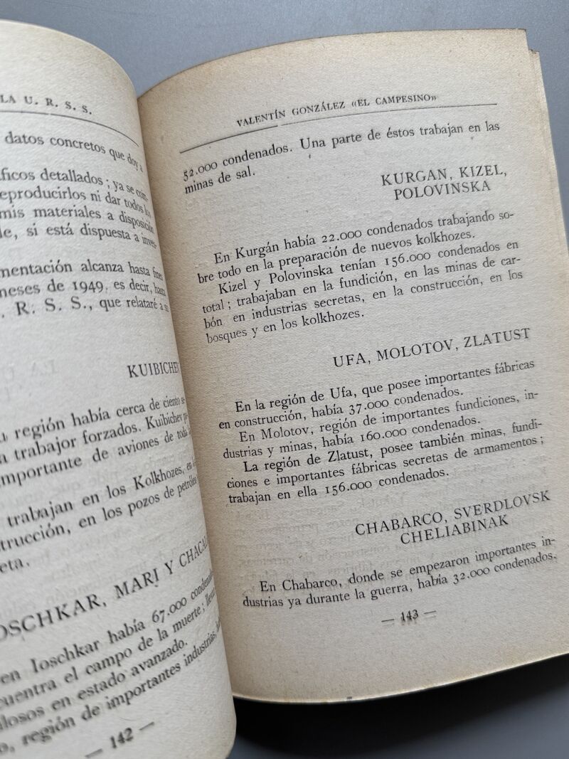 Vida y muerte en la U.R.S.S., Valentín González - Ediciones Maracay, 1951