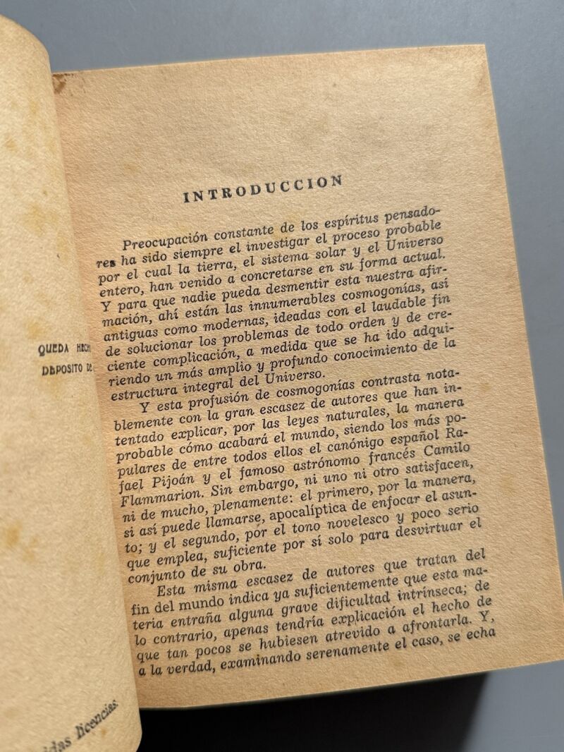 El fin del mundo, Ignacio Puig - Editorial "Difusion", 1941