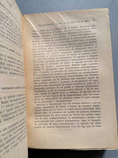Del sentimiento cómico en la vida y en el arte, J. Goyanes - M. Aguilar Editor, 1932