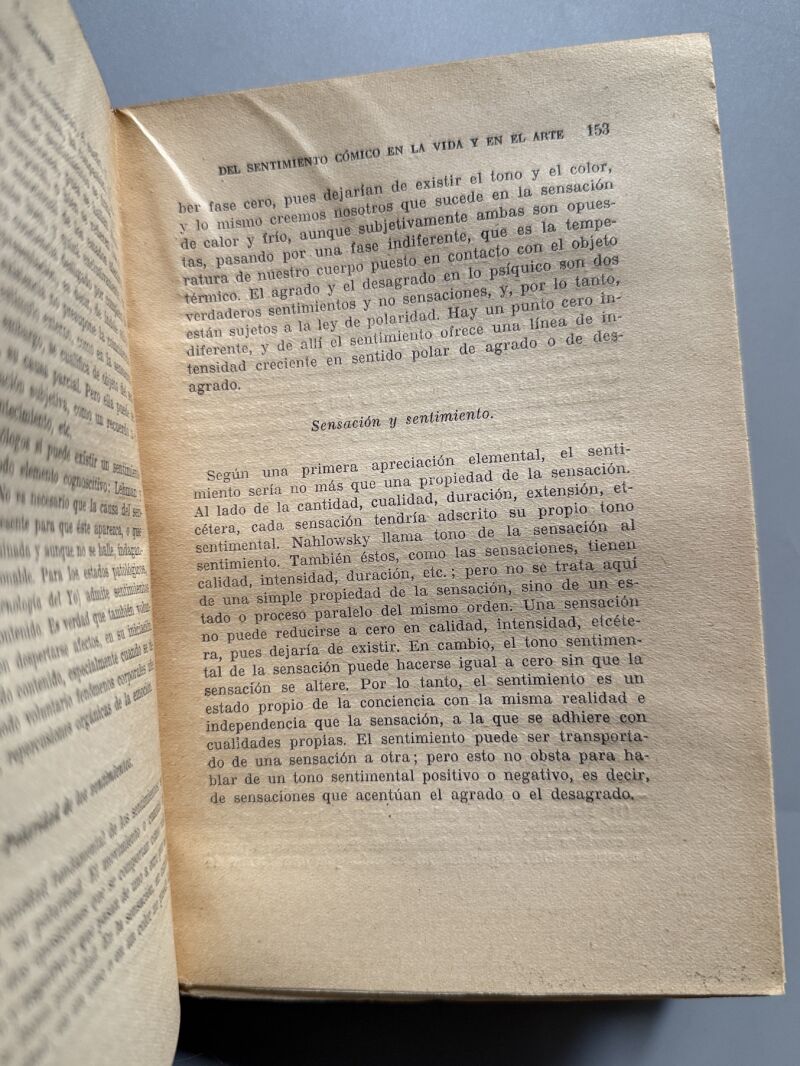 Del sentimiento cómico en la vida y en el arte, J. Goyanes - M. Aguilar Editor, 1932